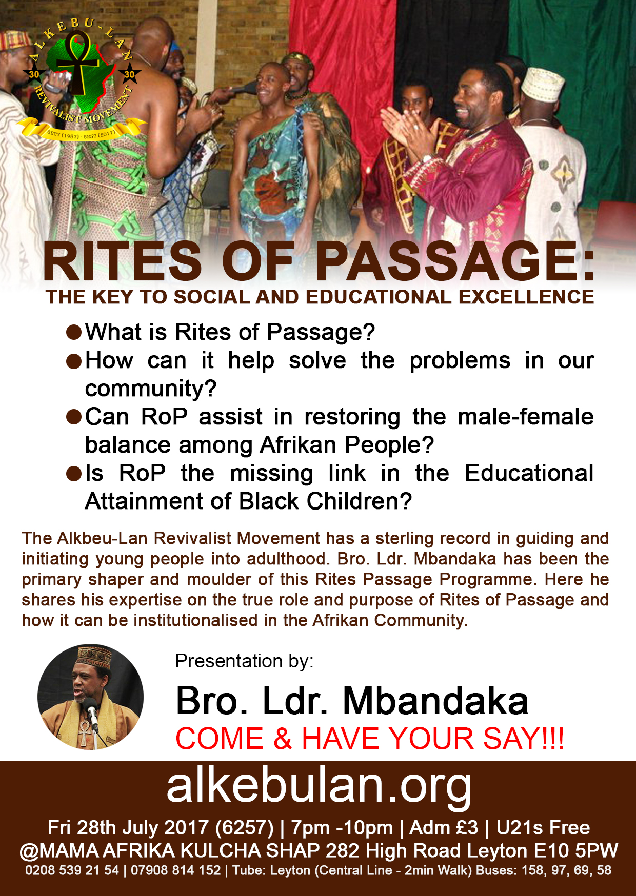RITES OF PASSAGE: The Key to Social and Educational Excellence Nommo RoP B